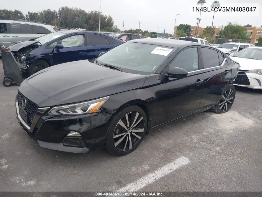 2021 Nissan Altima Sr Fwd VIN: 1N4BL4CV5MN403047 Lot: 40346615