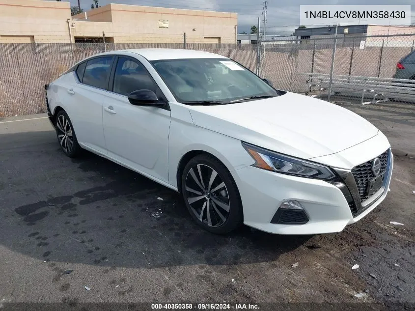 2021 Nissan Altima Sr Fwd VIN: 1N4BL4CV8MN358430 Lot: 40350358