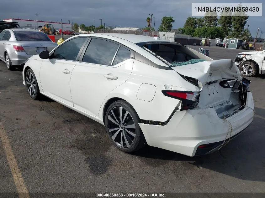 2021 Nissan Altima Sr Fwd VIN: 1N4BL4CV8MN358430 Lot: 40350358