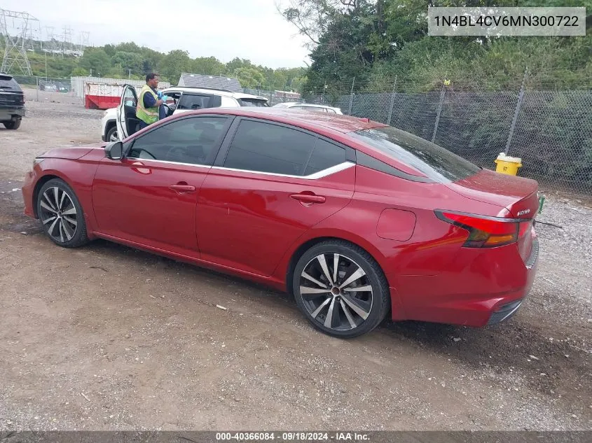 2021 Nissan Altima Sr Fwd VIN: 1N4BL4CV6MN300722 Lot: 40366084