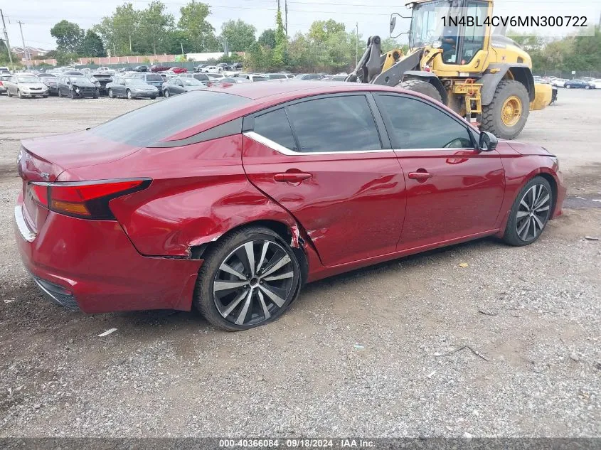 2021 Nissan Altima Sr Fwd VIN: 1N4BL4CV6MN300722 Lot: 40366084