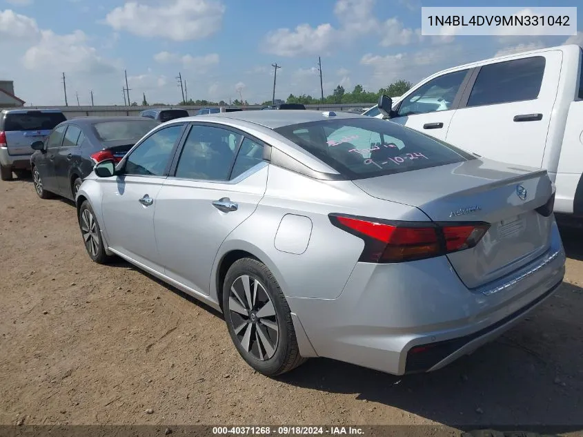 2021 Nissan Altima Sv VIN: 1N4BL4DV9MN331042 Lot: 40371268