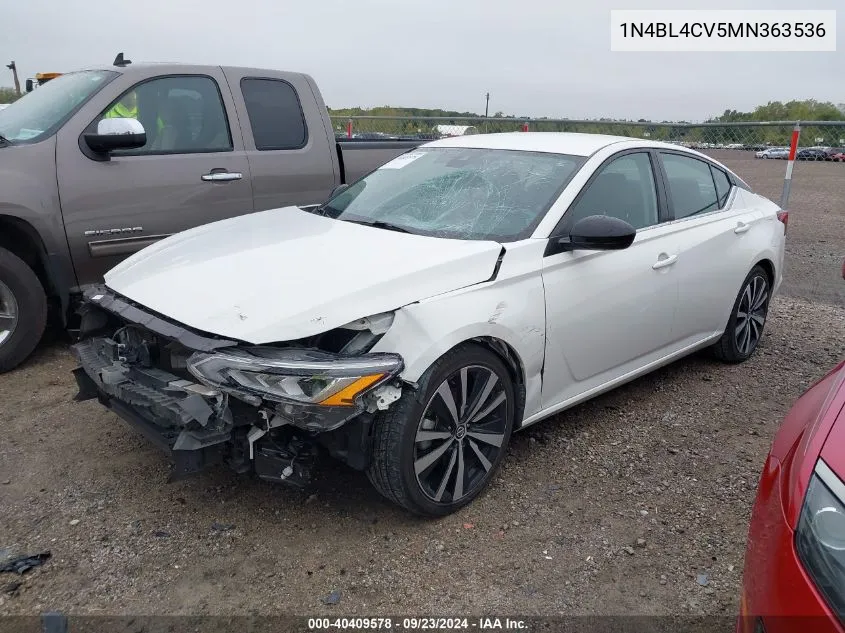 2021 Nissan Altima Sr VIN: 1N4BL4CV5MN363536 Lot: 40409578