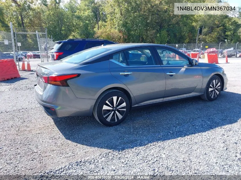 1N4BL4DV3MN367034 2021 Nissan Altima Sv Fwd