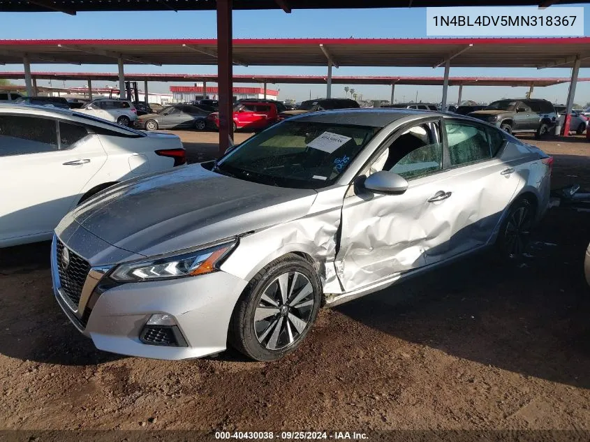 2021 Nissan Altima Sv Fwd VIN: 1N4BL4DV5MN318367 Lot: 40430038