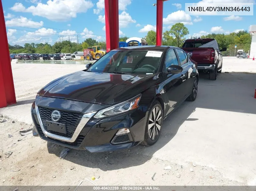 2021 Nissan Altima Sv Fwd VIN: 1N4BL4DV3MN346443 Lot: 40432259