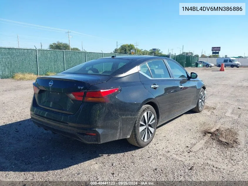 2021 Nissan Altima Sv Fwd VIN: 1N4BL4DV6MN386886 Lot: 40441123