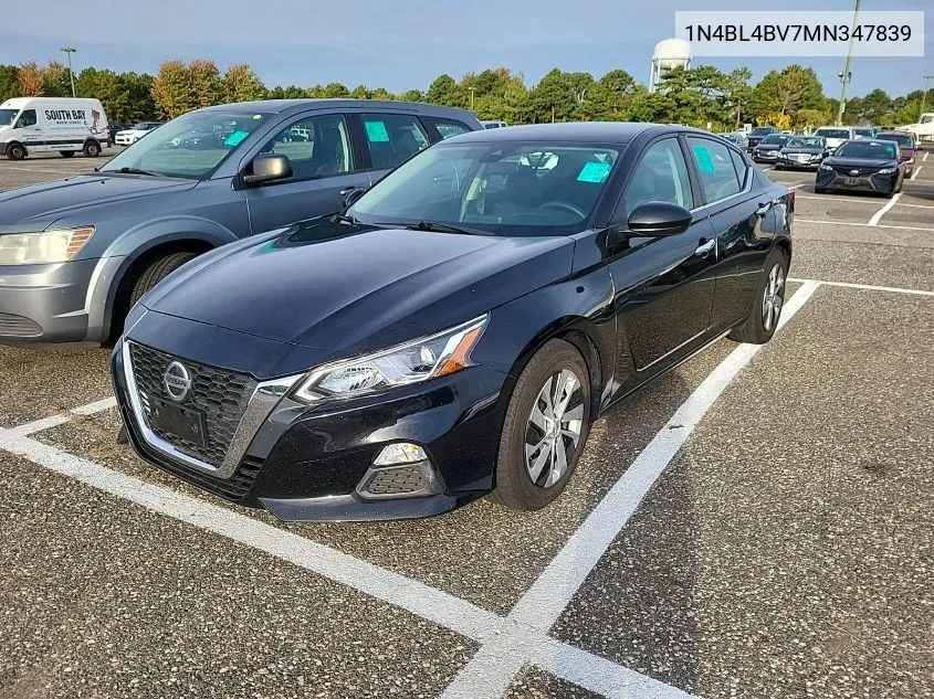 2021 Nissan Altima S Fwd VIN: 1N4BL4BV7MN347839 Lot: 40451958