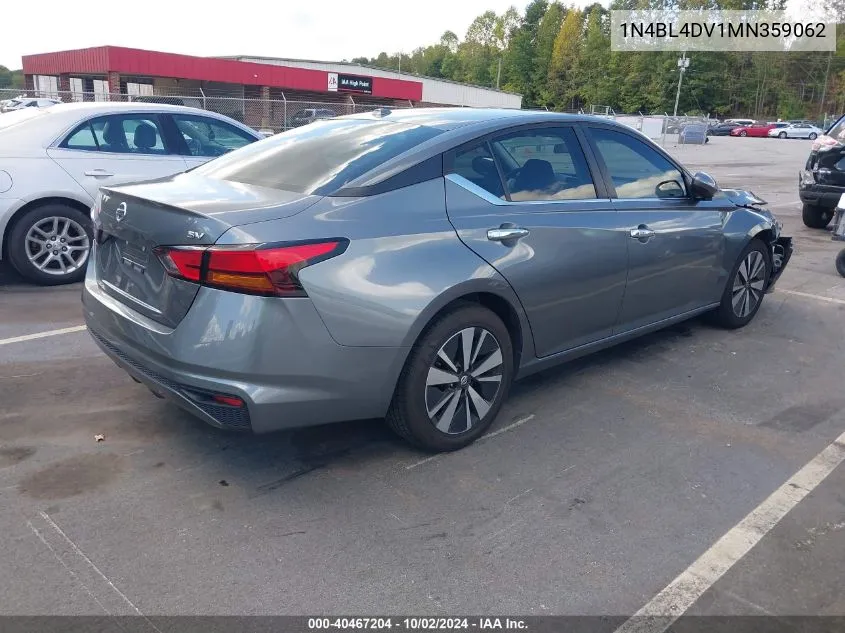 2021 Nissan Altima Sv Fwd VIN: 1N4BL4DV1MN359062 Lot: 40467204