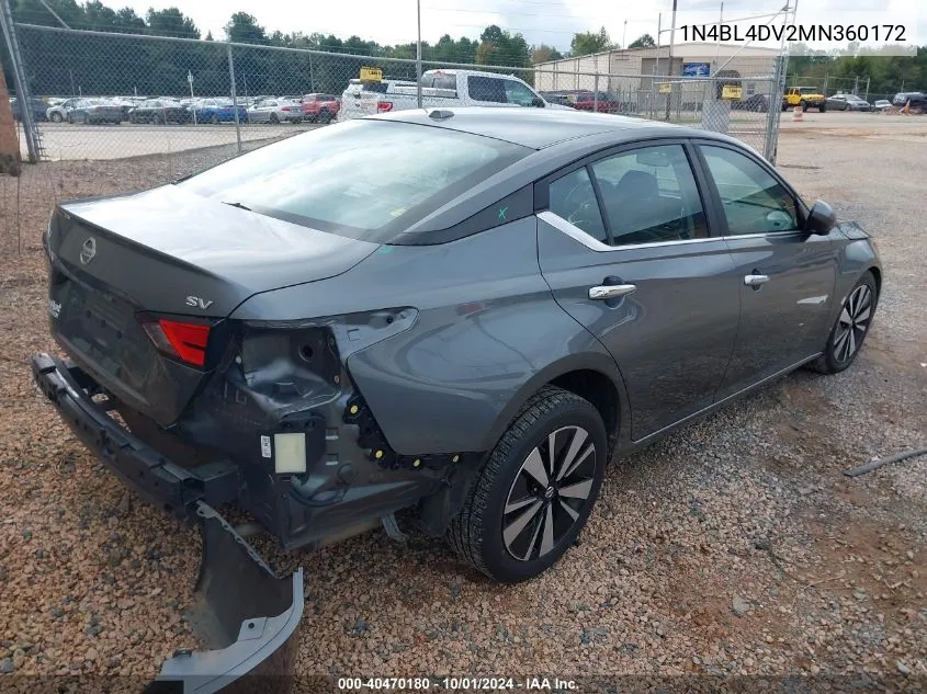 1N4BL4DV2MN360172 2021 Nissan Altima Sv Fwd