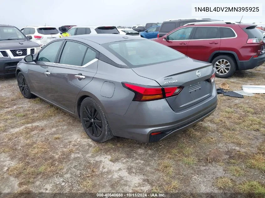 2021 Nissan Altima Sv Fwd VIN: 1N4BL4DV2MN395925 Lot: 40540688