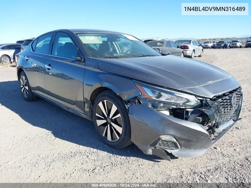 2021 Nissan Altima Sv Fwd VIN: 1N4BL4DV9MN316489 Lot: 40605020