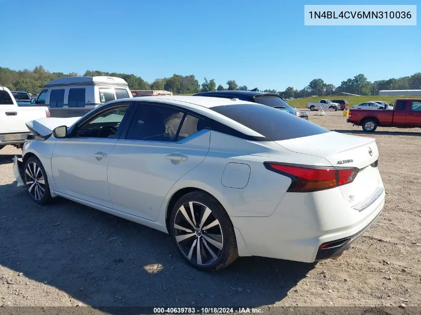 2021 Nissan Altima Sr Fwd VIN: 1N4BL4CV6MN310036 Lot: 40639783