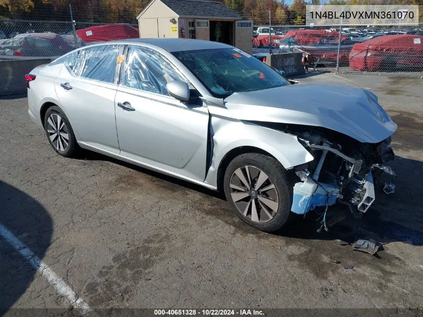 2021 Nissan Altima Sv Fwd VIN: 1N4BL4DVXMN361070 Lot: 40651328