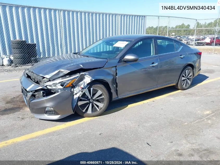 2021 Nissan Altima Sv Fwd VIN: 1N4BL4DV5MN340434 Lot: 40660871