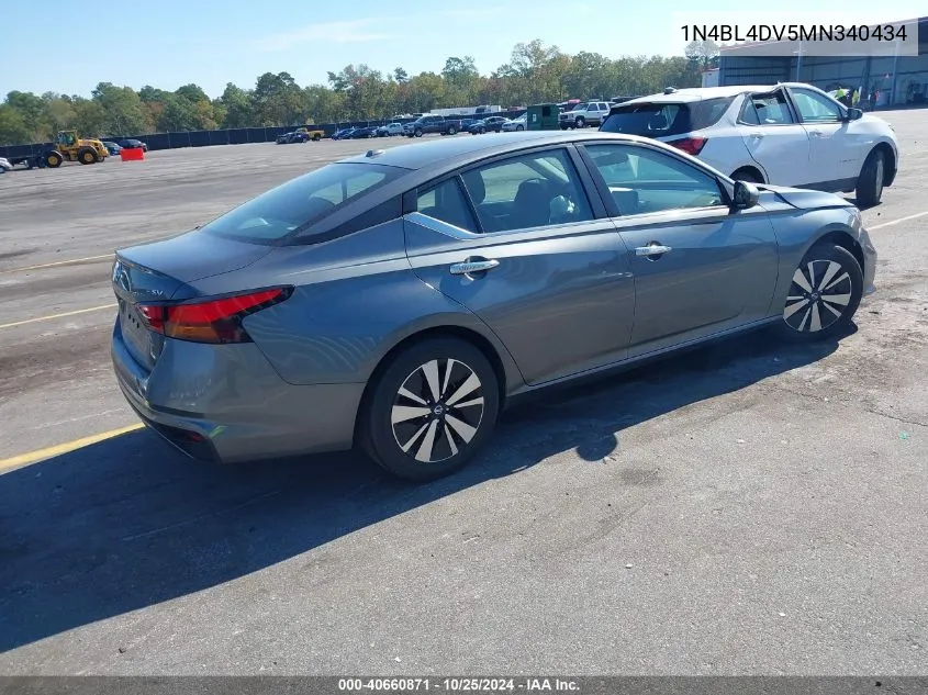 2021 Nissan Altima Sv Fwd VIN: 1N4BL4DV5MN340434 Lot: 40660871