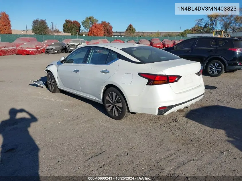 2021 Nissan Altima Sv Fwd VIN: 1N4BL4DV3MN403823 Lot: 40699243