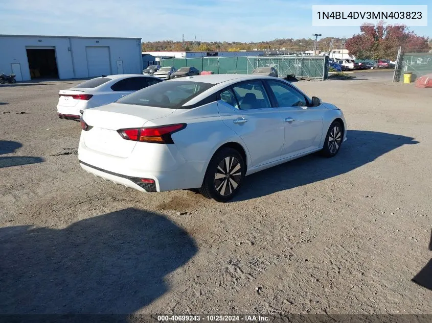 2021 Nissan Altima Sv Fwd VIN: 1N4BL4DV3MN403823 Lot: 40699243