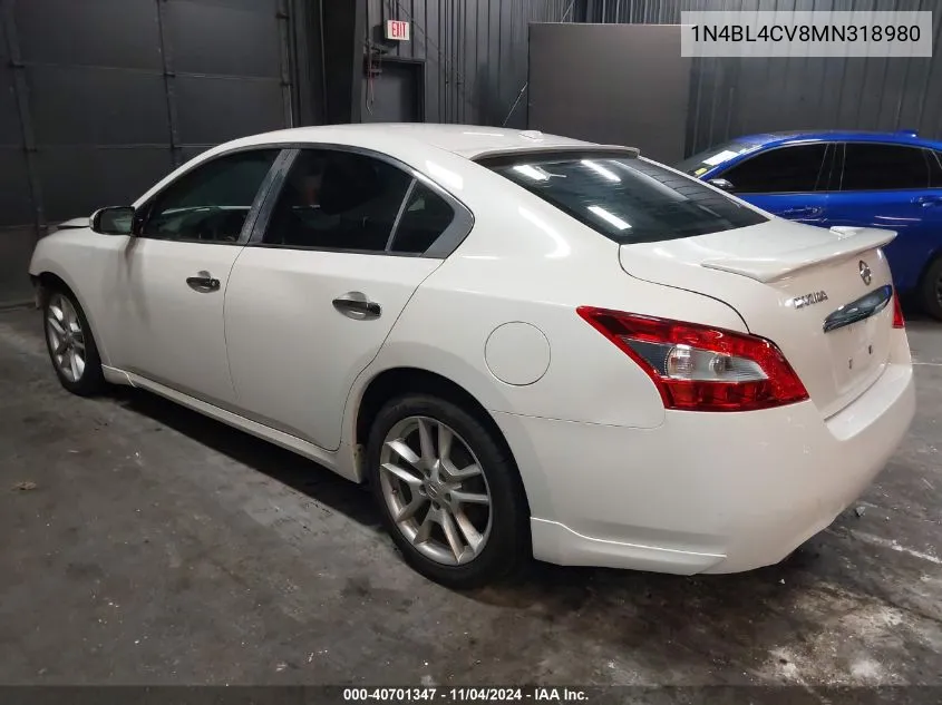 2021 Nissan Altima Sr Fwd VIN: 1N4BL4CV8MN318980 Lot: 40701347