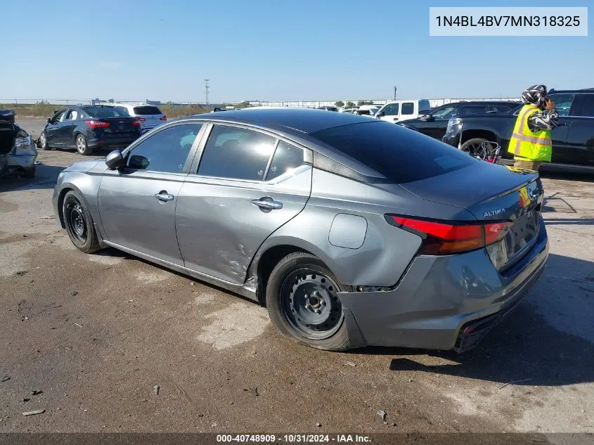 2021 Nissan Altima S Fwd VIN: 1N4BL4BV7MN318325 Lot: 40748909