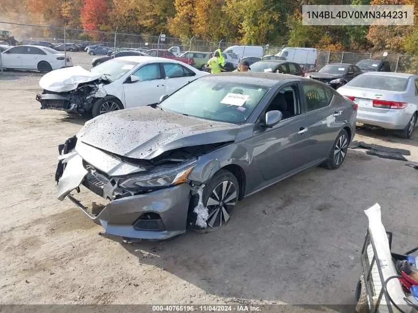 2021 Nissan Altima Sv Fwd VIN: 1N4BL4DV0MN344231 Lot: 40765196