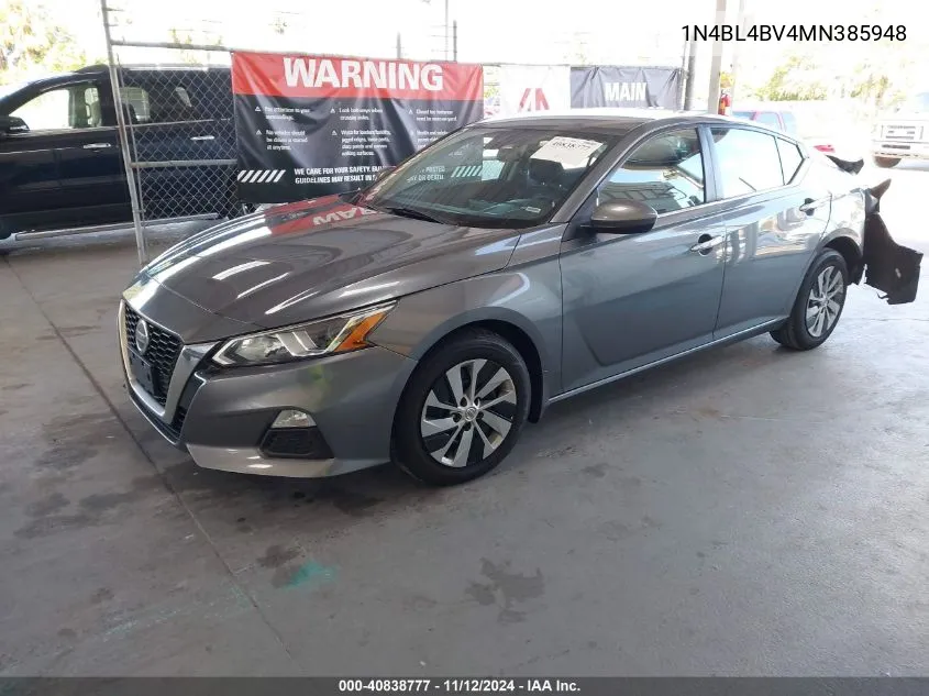 2021 Nissan Altima S Fwd VIN: 1N4BL4BV4MN385948 Lot: 40838777