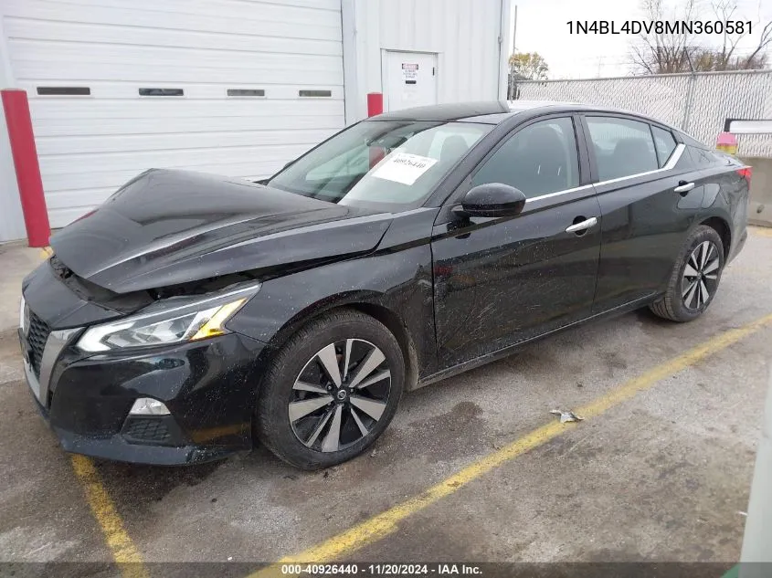 2021 Nissan Altima Sv Fwd VIN: 1N4BL4DV8MN360581 Lot: 40926440