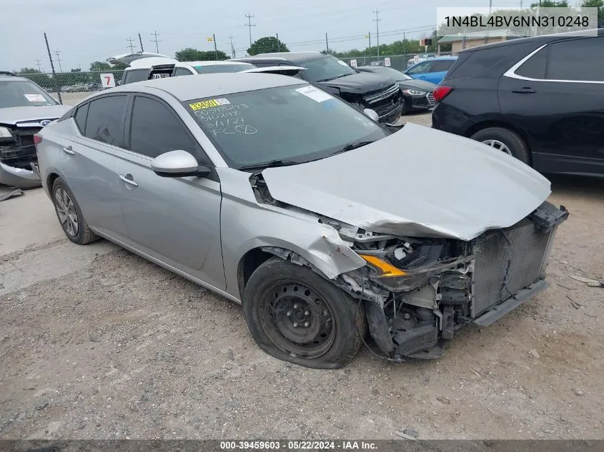 2022 Nissan Altima S Fwd VIN: 1N4BL4BV6NN310248 Lot: 39459603