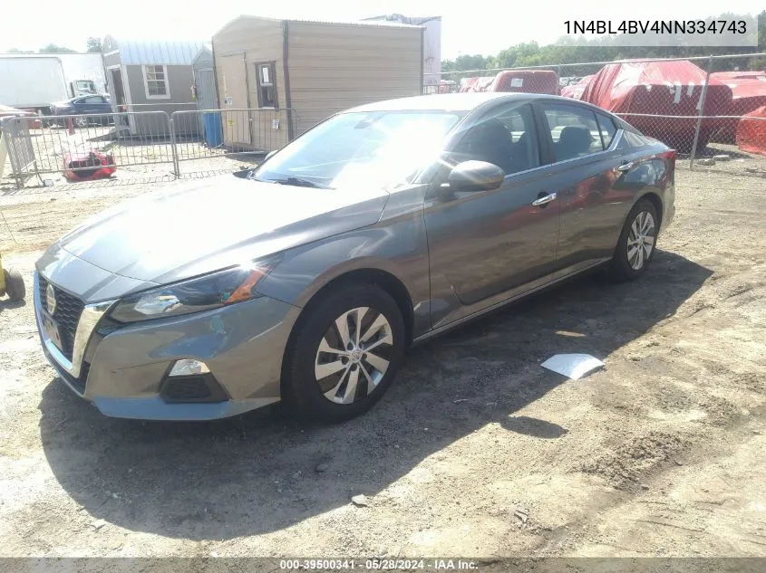 2022 Nissan Altima S Fwd VIN: 1N4BL4BV4NN334743 Lot: 39500341