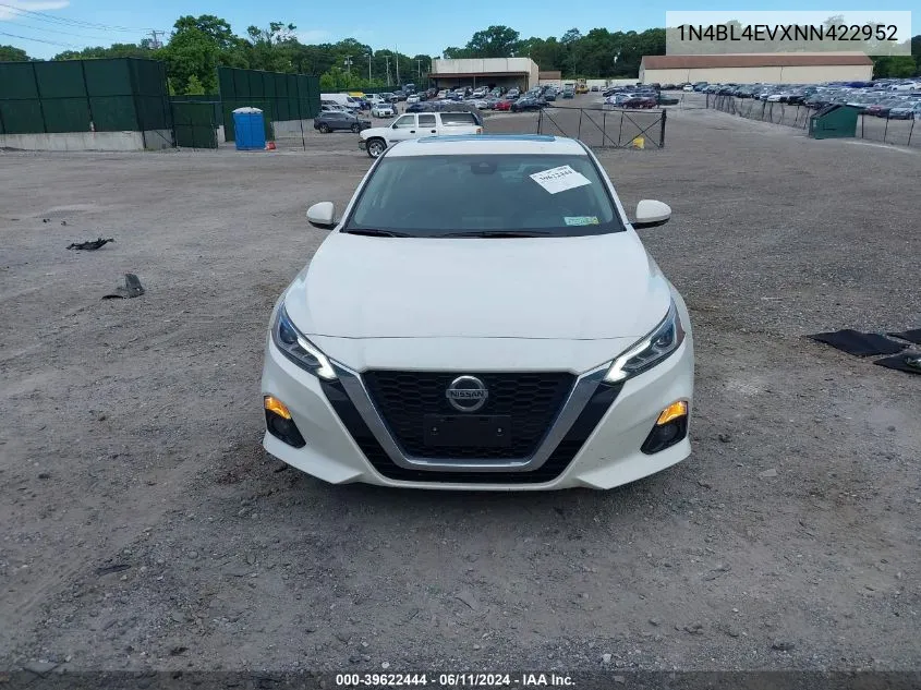 2022 Nissan Altima Sl Fwd VIN: 1N4BL4EVXNN422952 Lot: 39622444