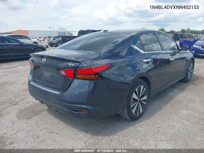 2022 Nissan Altima Sv Fwd VIN: 1N4BL4DVXNN402153 Lot: 39894461