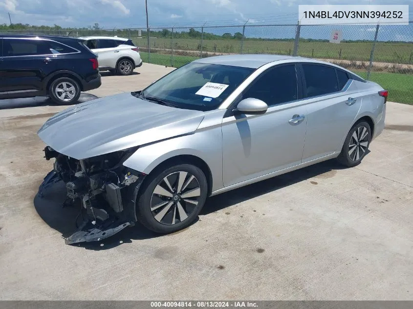 1N4BL4DV3NN394252 2022 Nissan Altima Sv Fwd