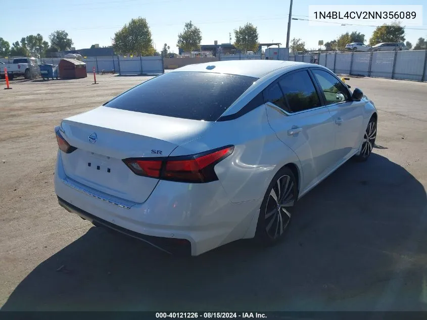 2022 Nissan Altima Sr Fwd VIN: 1N4BL4CV2NN356089 Lot: 40121226