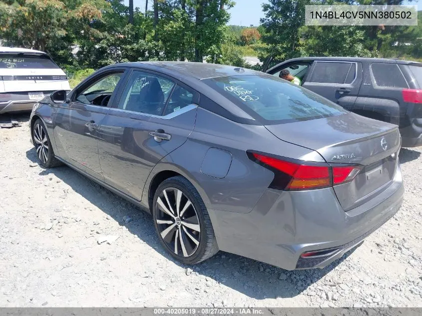 2022 Nissan Altima Sr Fwd VIN: 1N4BL4CV5NN380502 Lot: 40205019