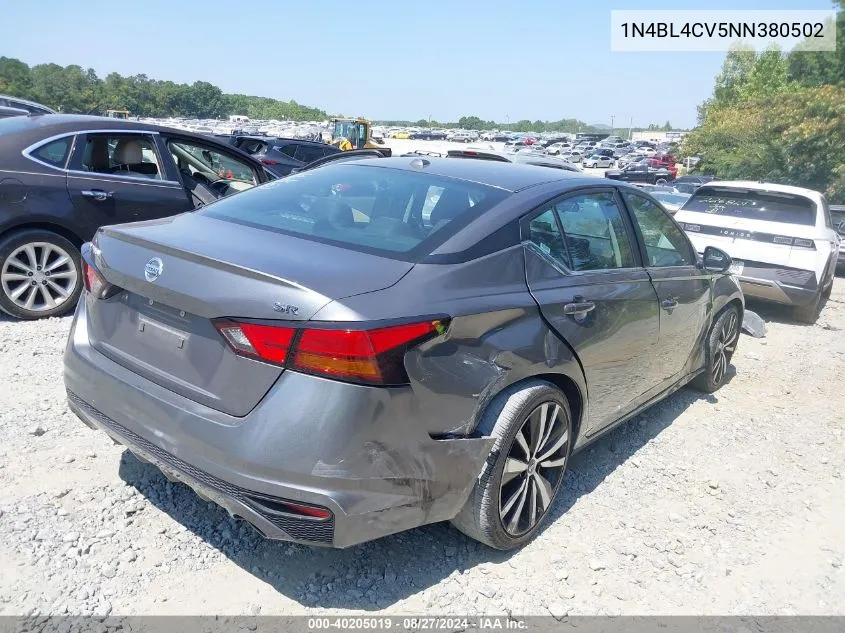 2022 Nissan Altima Sr Fwd VIN: 1N4BL4CV5NN380502 Lot: 40205019