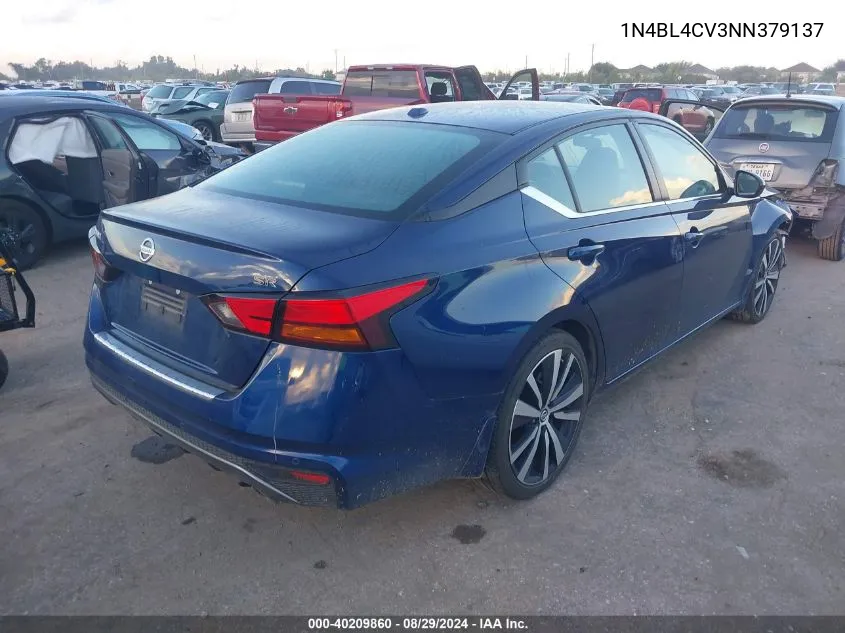 2022 Nissan Altima Sr Fwd VIN: 1N4BL4CV3NN379137 Lot: 40209860