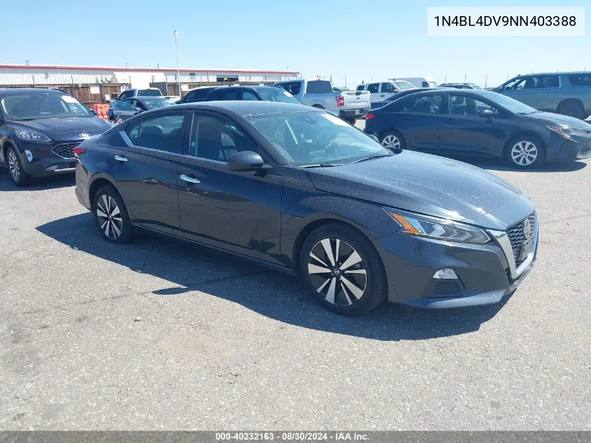 2022 Nissan Altima Sv Fwd VIN: 1N4BL4DV9NN403388 Lot: 40232163