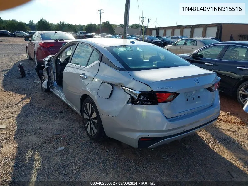 2022 Nissan Altima Sv Fwd VIN: 1N4BL4DV1NN315516 Lot: 40235372