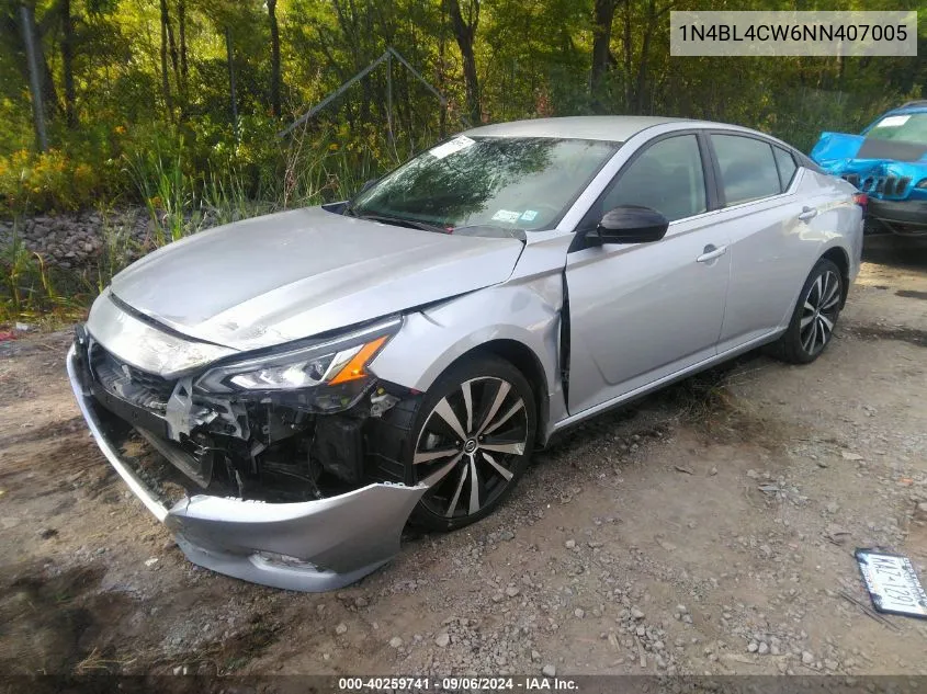 2022 Nissan Altima Sr VIN: 1N4BL4CW6NN407005 Lot: 40259741