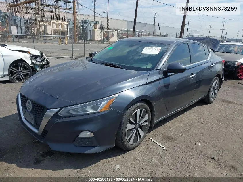 2022 Nissan Altima Sv Fwd VIN: 1N4BL4DV3NN378259 Lot: 40280129