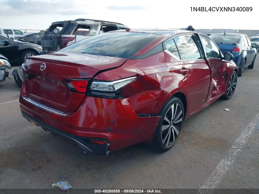 2022 Nissan Altima Sr Fwd VIN: 1N4BL4CVXNN340089 Lot: 40280858