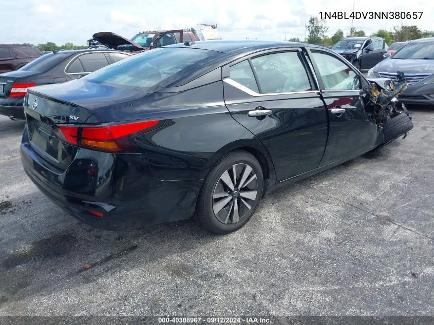 2022 Nissan Altima Sv Fwd VIN: 1N4BL4DV3NN380657 Lot: 40308967