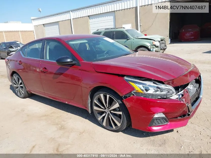 2022 Nissan Altima Sr VIN: 1N4BL4CV7NN407487 Lot: 40317910