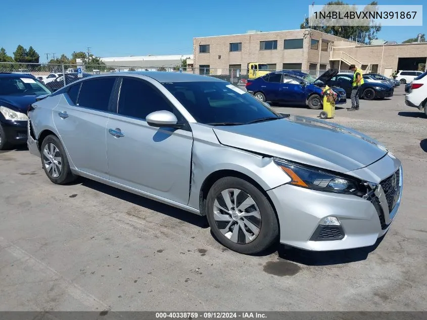 2022 Nissan Altima S Fwd VIN: 1N4BL4BVXNN391867 Lot: 40338759