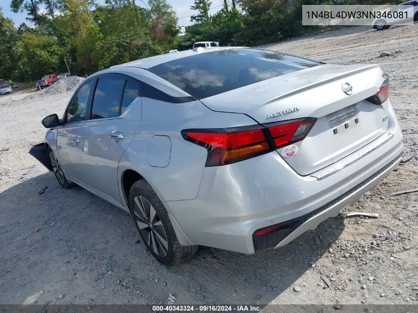 2022 Nissan Altima Sv Intelligent Awd VIN: 1N4BL4DW3NN346081 Lot: 40343324