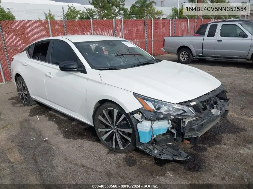 2022 Nissan Altima Sr VIN: 1N4BL4CV5NN352554 Lot: 40353566