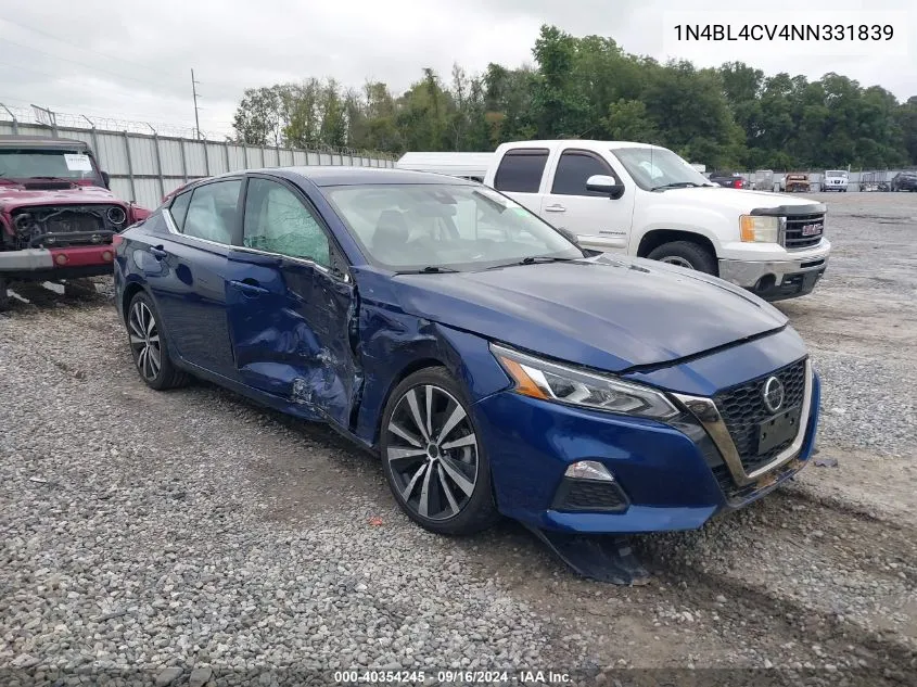 2022 Nissan Altima Sr Fwd VIN: 1N4BL4CV4NN331839 Lot: 40354245