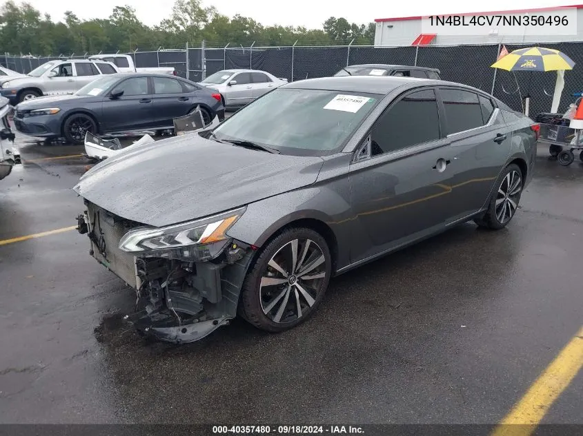 2022 Nissan Altima Sr Fwd VIN: 1N4BL4CV7NN350496 Lot: 40357480