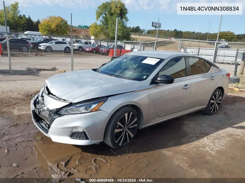 2022 Nissan Altima Sr Fwd VIN: 1N4BL4CV0NN308834 Lot: 40659569