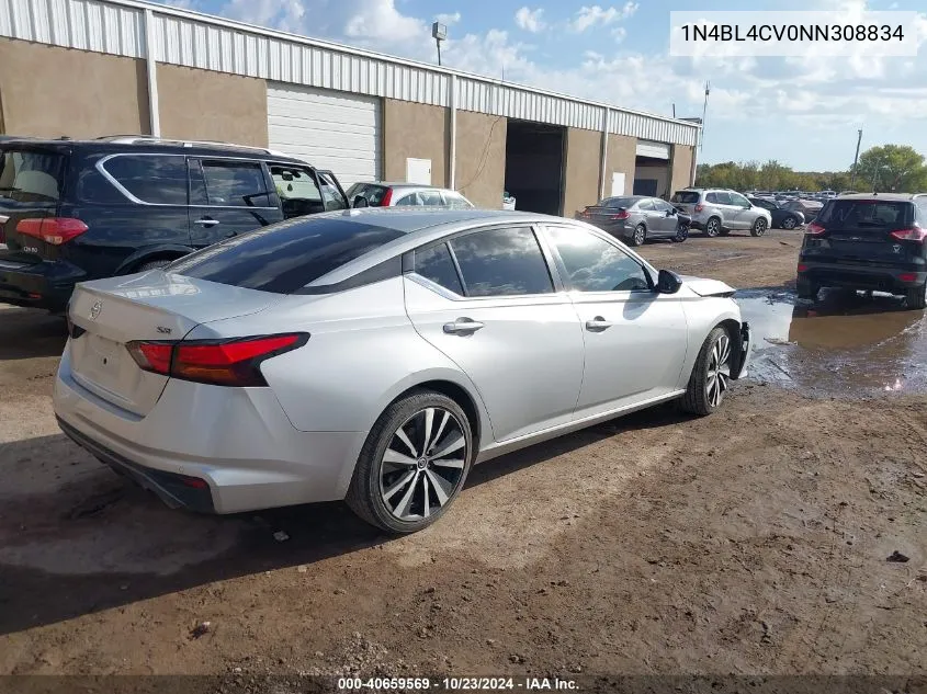 2022 Nissan Altima Sr Fwd VIN: 1N4BL4CV0NN308834 Lot: 40659569